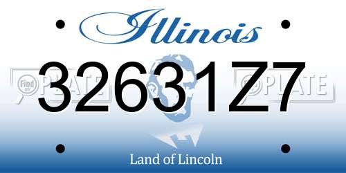 32631Z7 Illinois License Plate