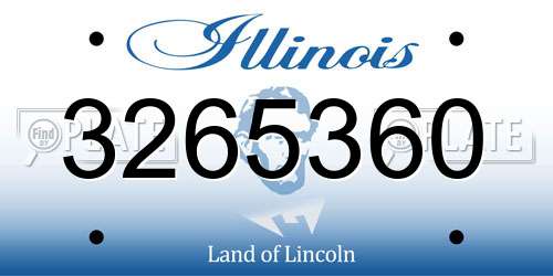 3265360 Illinois License Plate