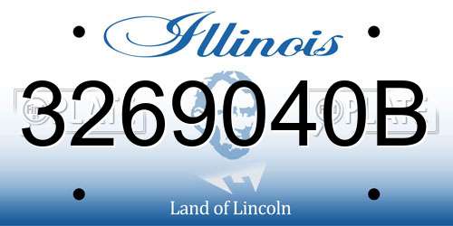 3269040B Illinois License Plate