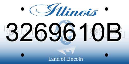 3269610B Illinois License Plate