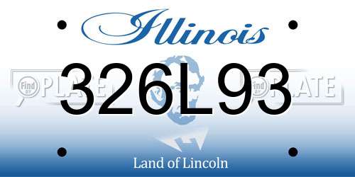 326L93 Illinois License Plate