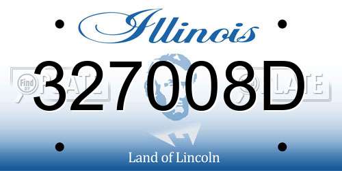 327008D Illinois License Plate