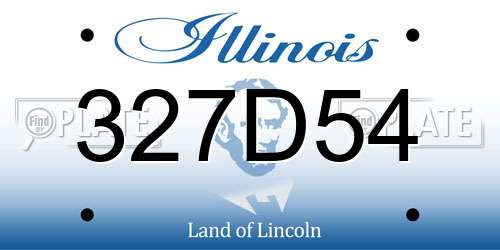 327D54 Illinois License Plate