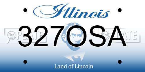 327OSA Illinois License Plate