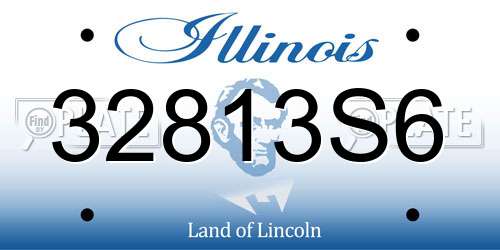 32813S6 Illinois License Plate
