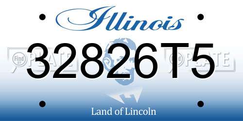 32826T5 Illinois License Plate