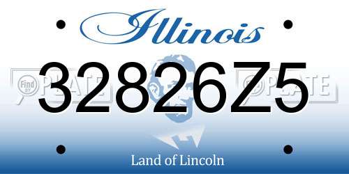 32826Z5 Illinois License Plate