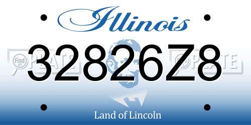 32826Z8 Illinois License Plate