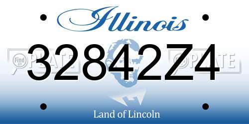 32842Z4 Illinois License Plate