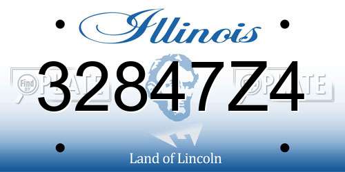 32847Z4 Illinois License Plate