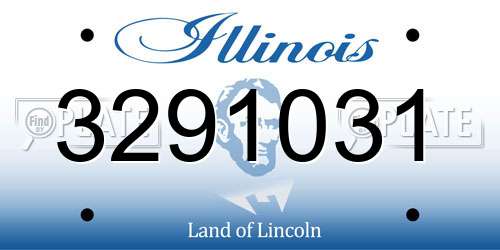 3291031 Illinois License Plate