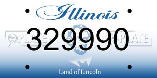 329990 Illinois License Plate