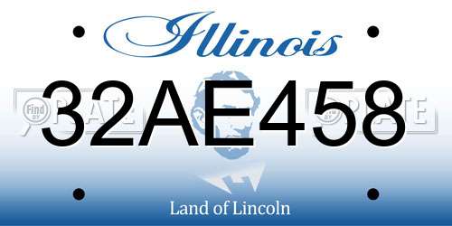 32AE458 Illinois License Plate