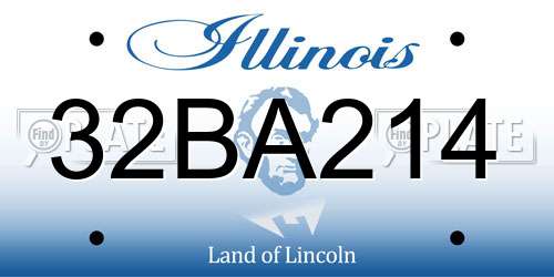 32BA214 Illinois License Plate