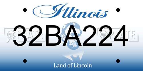 32BA224 Illinois License Plate