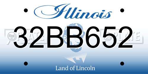 32BB652 Illinois License Plate