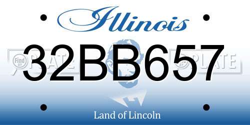 32BB657 Illinois License Plate