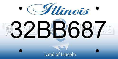 32BB687 Illinois License Plate