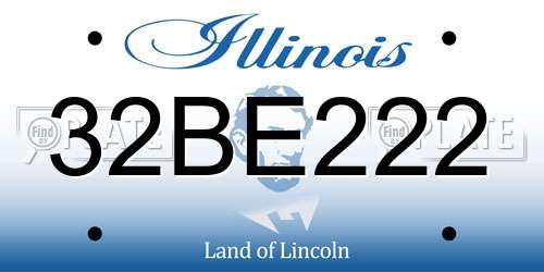 32BE222 Illinois License Plate