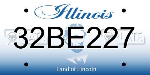 32BE227 Illinois License Plate