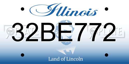 32BE772 Illinois License Plate