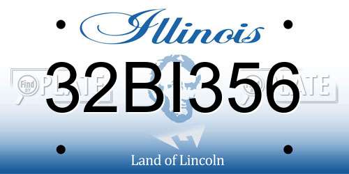 32BI356 Illinois License Plate