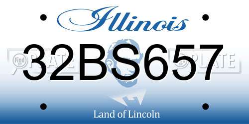 32BS657 Illinois License Plate