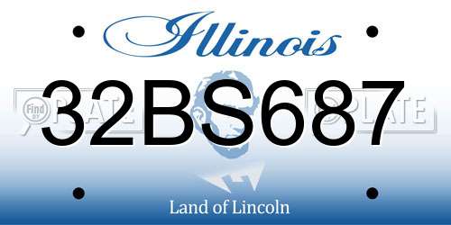 32BS687 Illinois License Plate