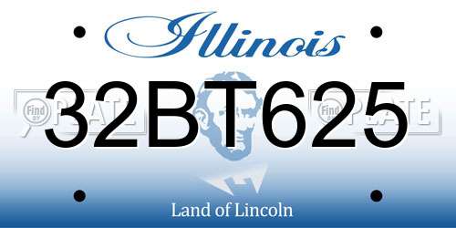 32BT625 Illinois License Plate