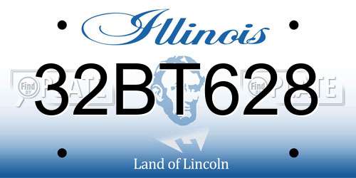 32BT628 Illinois License Plate