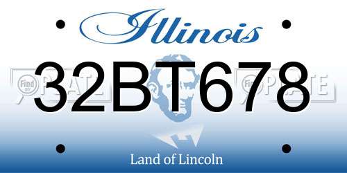 32BT678 Illinois License Plate