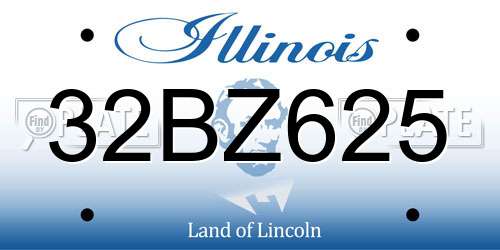 32BZ625 Illinois License Plate