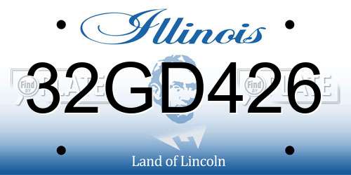 32GD426 Illinois License Plate