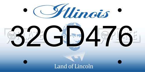 32GD476 Illinois License Plate