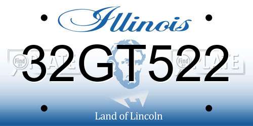 32GT522 Illinois License Plate