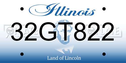 32GT822 Illinois License Plate
