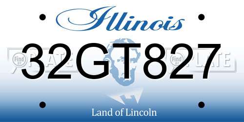 32GT827 Illinois License Plate