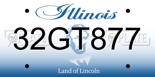 32GT877 Illinois License Plate
