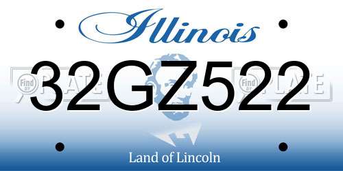 32GZ522 Illinois License Plate