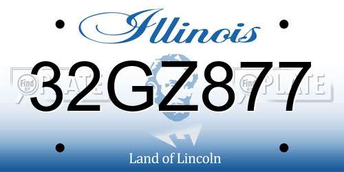 32GZ877 Illinois License Plate