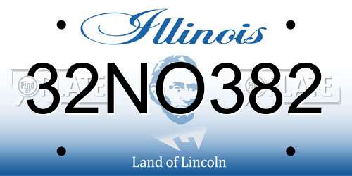 32NO382 Illinois License Plate
