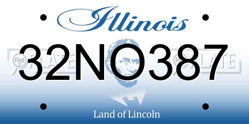 32NO387 Illinois License Plate