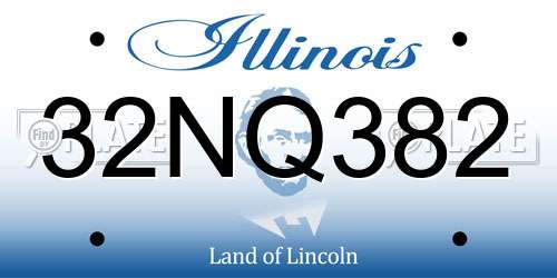 32NQ382 Illinois License Plate