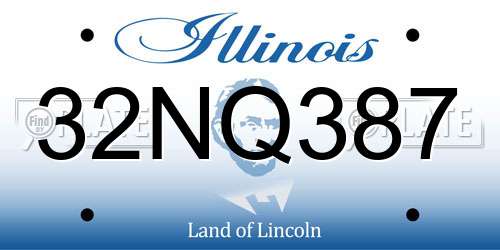 32NQ387 Illinois License Plate