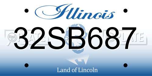 32SB687 Illinois License Plate