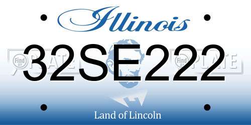 32SE222 Illinois License Plate