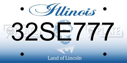 32SE777 Illinois License Plate
