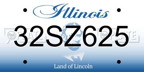32SZ625 Illinois License Plate