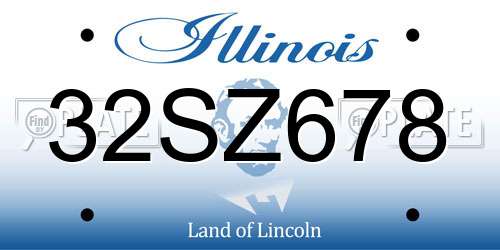32SZ678 Illinois License Plate
