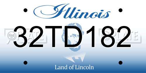 32TD182 Illinois License Plate